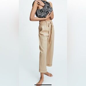 Zara Culottes Tan Flowy Pants